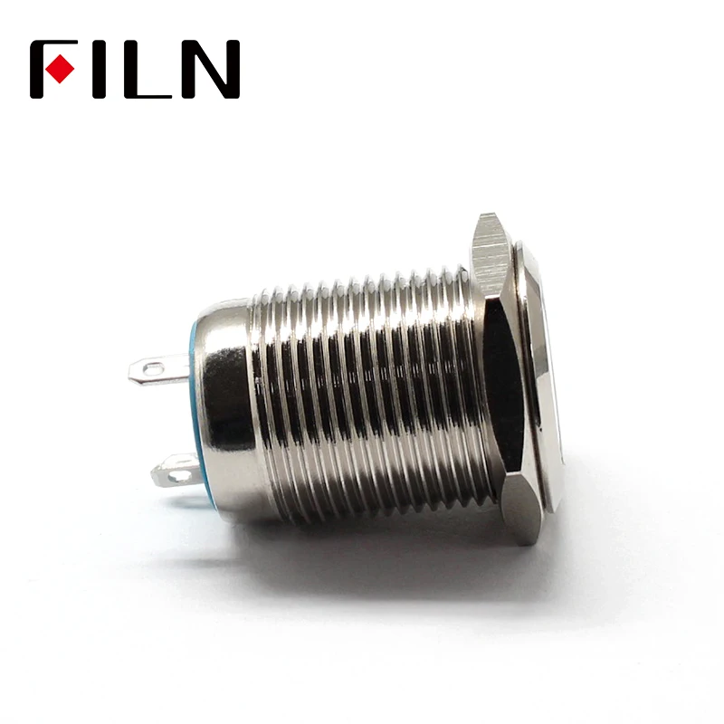 16 мм металлический кольцевой кнопочный переключатель кольцо LED 12 В