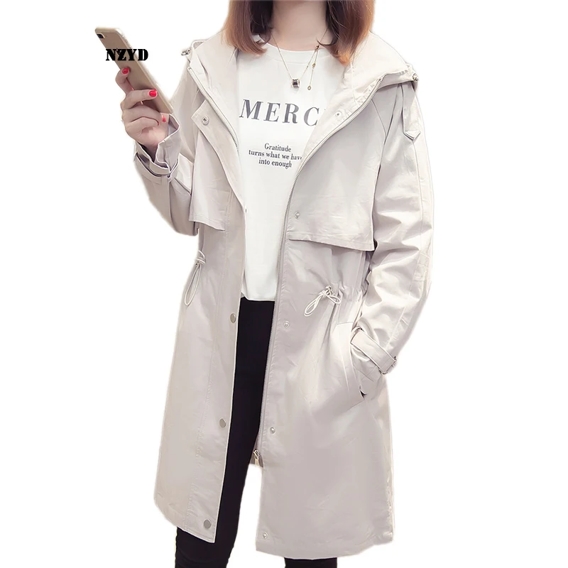 Женский весенне-осенний Тренч новый стиль модное пальто средней длины с