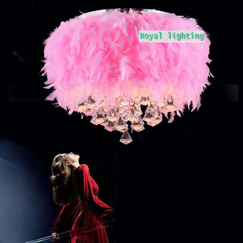 Cafe Новинка перо подвесные светильники Post современный кристалл алмаза лампы