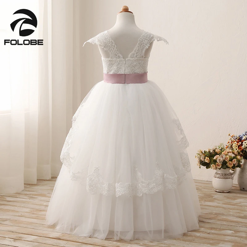 Длинное платье для девочки с оборками и бантом | Свадьбы торжества