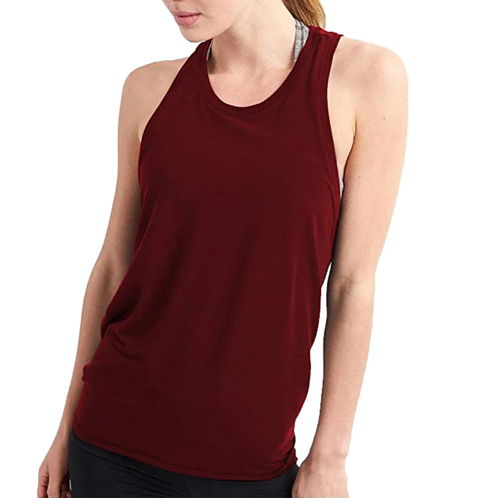 Женский жилет с ремешком сзади сексуальные спортивные однотонные рубашки