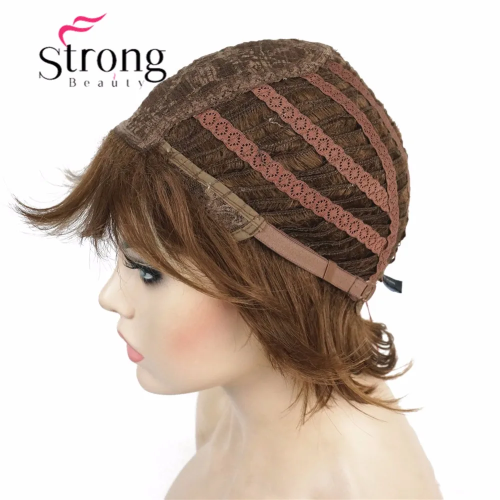 StrongBeauty короткий слоистый лохматый медный красный полный синтетический парик женские парики выбор цвета