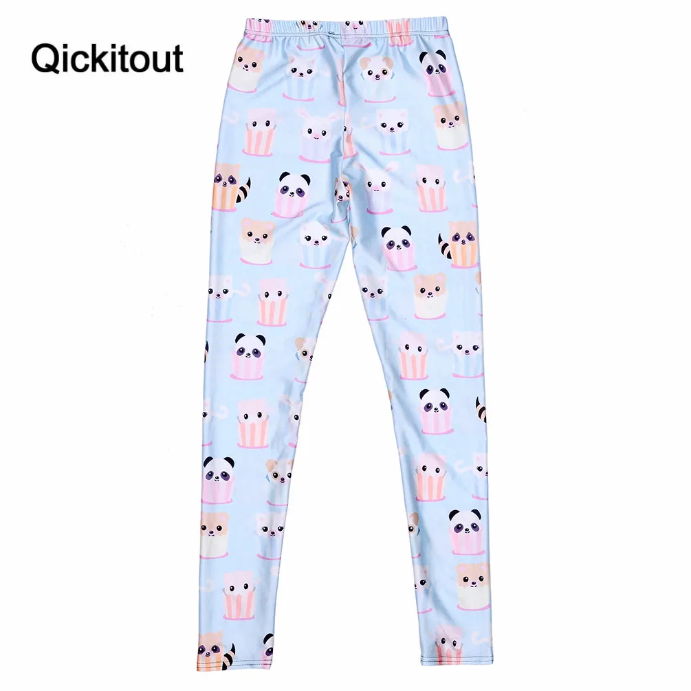 Штаны с космическим принтом разноцветные конфеты кавай Синие леггинсы женские