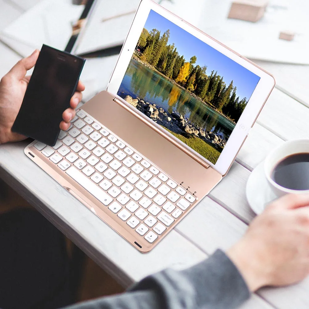 Алюминиевый Чехол книжка с Bluetooth клавиатурой для iPad Air 2 Pro 9 7 дюйма DOY