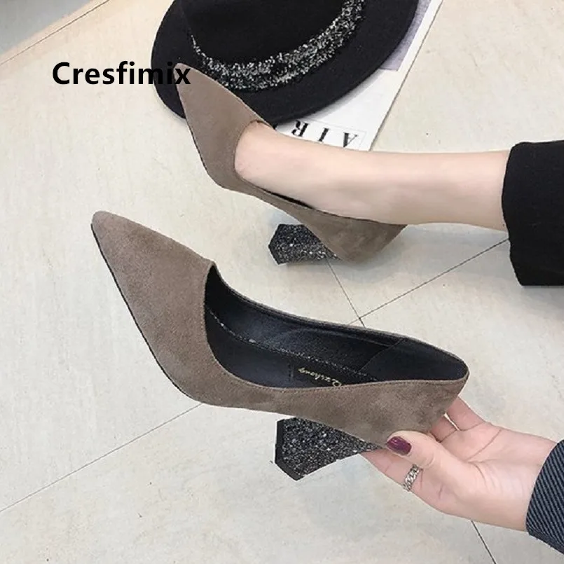 Cresfimix/пикантные женские черные вечерние Клубные туфли на высоком каблуке Модные