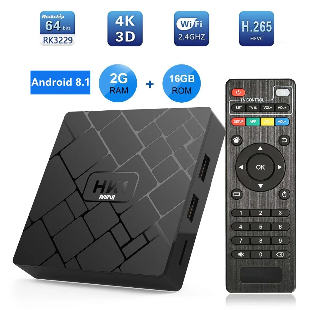 Смарт ТВ приставка RK3229 четырехъядерный Android 8 1 2G DDR3 16G EMMC rom телеприставка 4K 3D H.265 Wifi