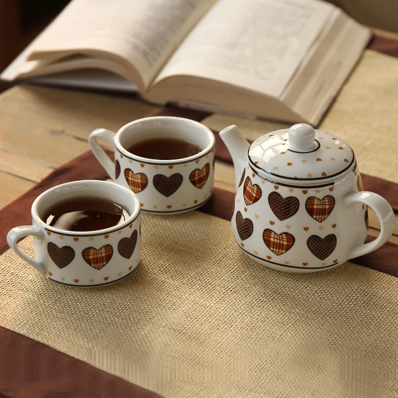 Cold water jug ceramic kettle set 3 piece suit a suspicious tea cup with high temperature are | Дом и сад