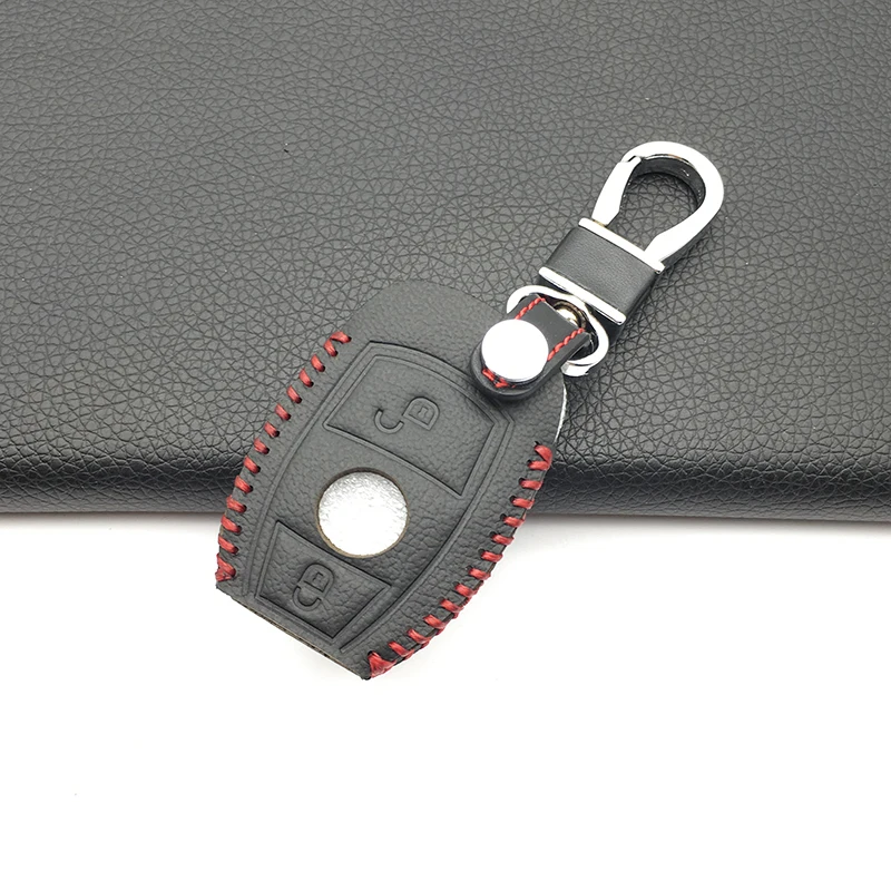 Чехол для ключа из 100% натуральной кожи Mercedes Benz A180 A200 A260 A AMG Cla Class 2|2 button|key case for carcase