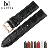 maikes watch accessories watch band bamboo knot genuine leather watch strap for daniel wellington black dw watchbands bracelets