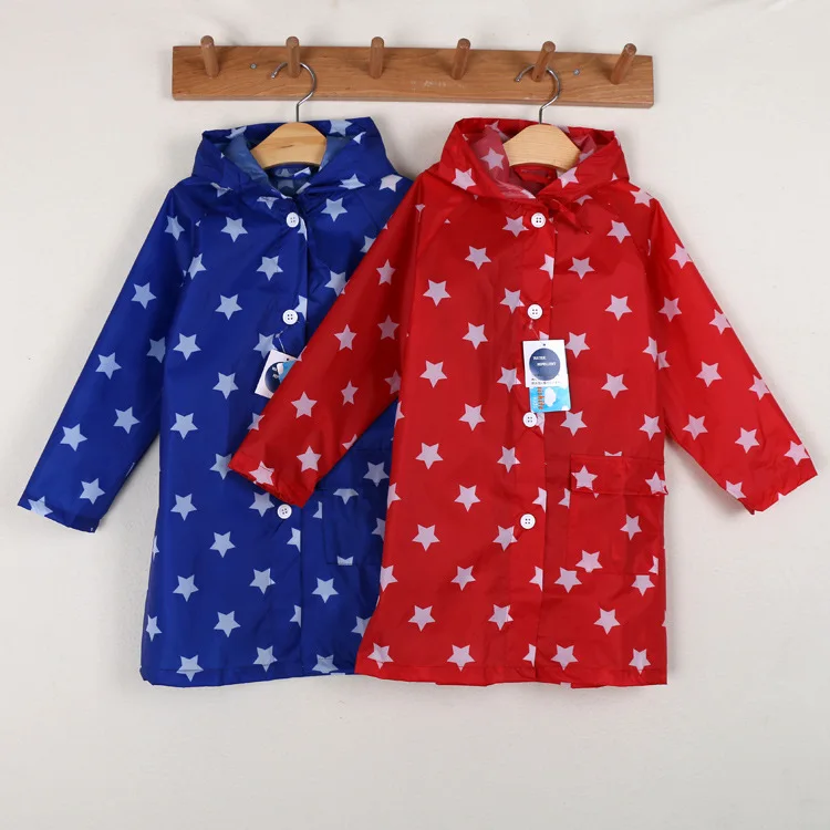 Waterproof Polyester Boys and jacket Children's Stars Raincoats for children Portable Baby Rain Poncho|raincoat children|raincoat raincoatraincoat