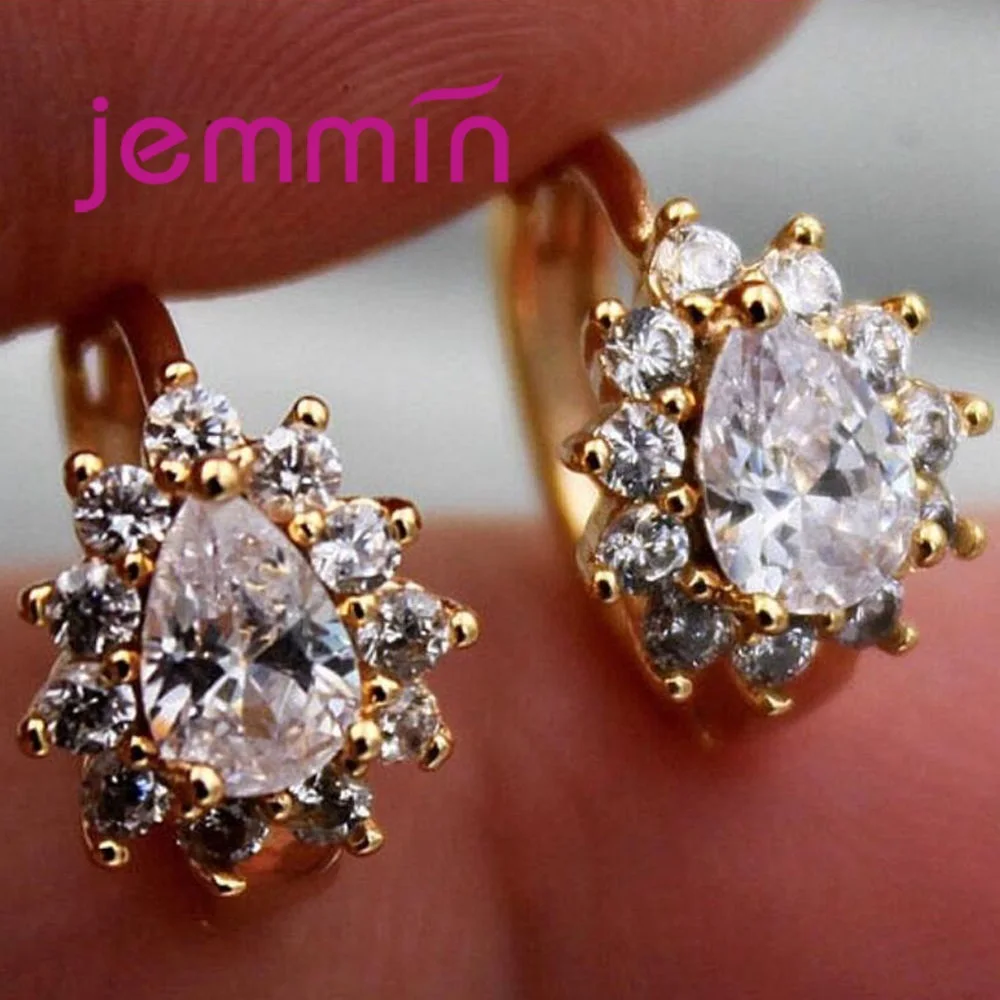 Модные хрустальные свадебные серьги с каплями для женщин из стерлингового