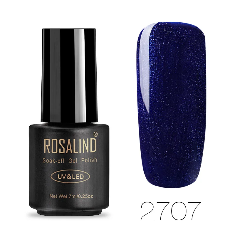 ROSALIND 7 мл Лак для ногтей великолепный цвет Гель-лак для ногтей Vernis полуперманентное верхнее покрытие Базовое покрытие Гель-лак для ногтей Гель-лак - Цвет: 2707