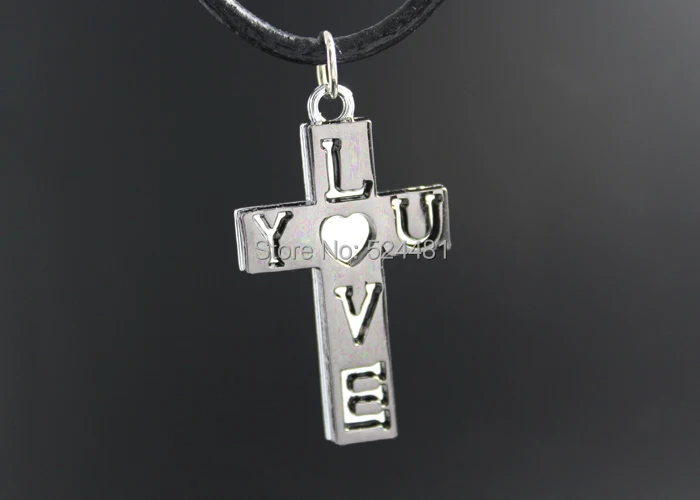HOT Sale Fashion Zinc Alloy Cross Pendant Necklaces for Lovers Antique jewellry 2 Colors in Pair Women & Men Long Rope Chain | Украшения