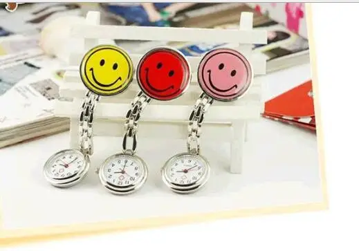 

New Portable Charming Smile Face Doctors Nurse Fob Brooch Pendant Pocket Quartz Watch Hot Sell 12pcs Gift watch