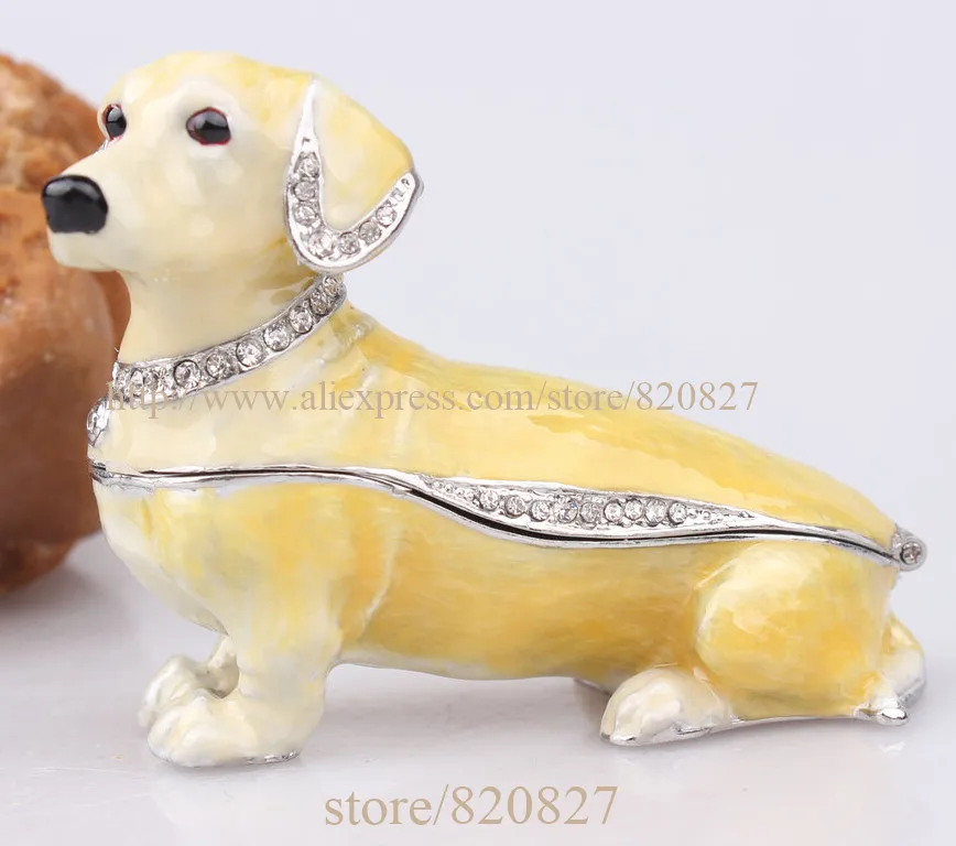 Такса собака ювелирные изделия кристалл безделушка щенок коллекционный