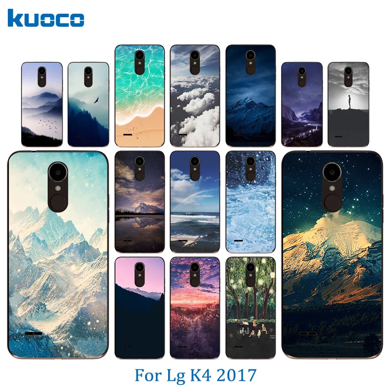 Роскошный чехол для телефона LG K4 2017 версия ЕС пейзаж шаблон Мягкий ТПУ полный