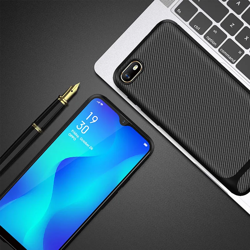 Чехол для OPPO A1K A 1 k Мягкая силиконовая задняя крышка из углеродного волокна ТПУ