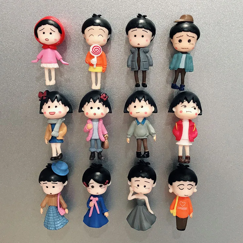 4 шт 3D Chibi Maruko магниты на холодильник записка напоминание Стикеры забавные для