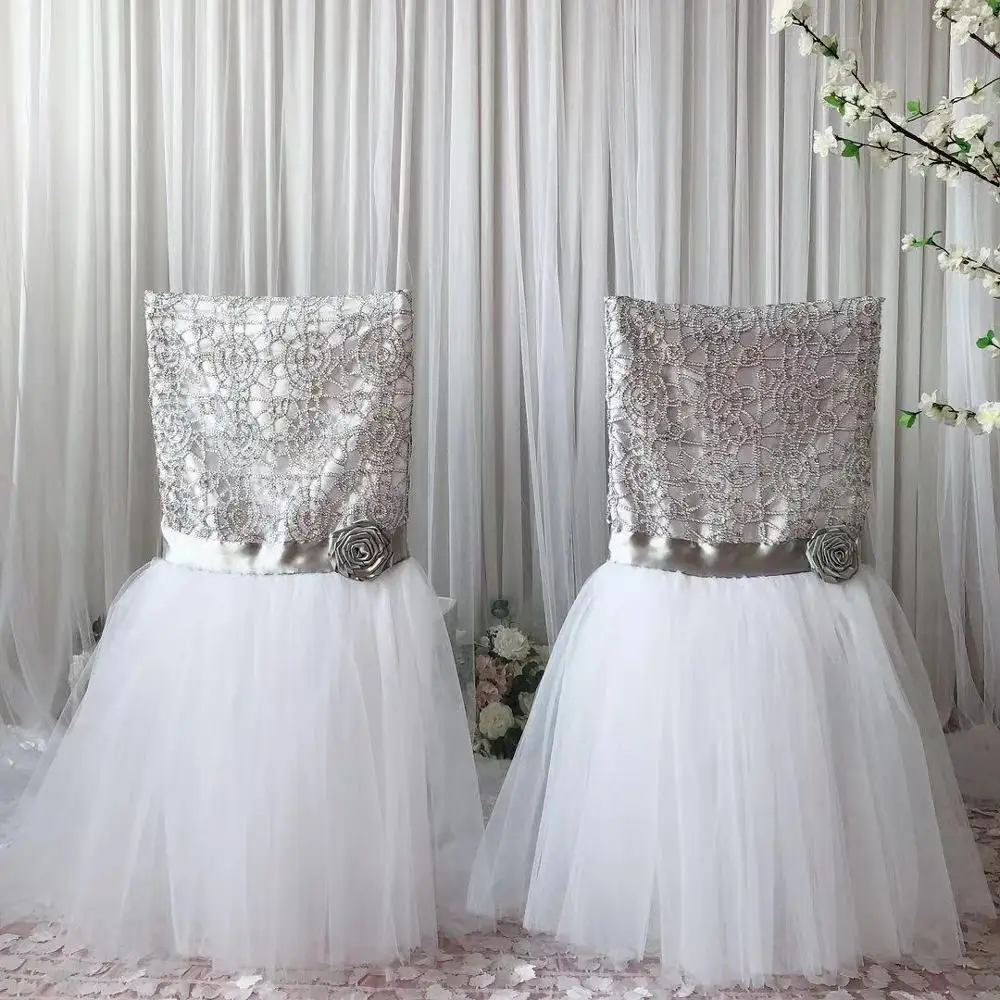 1 шт необычное романтическое Тюлевое платье дизайн Chiavari крышка стула/капюшон стула/крышка стула для свадебного украшения