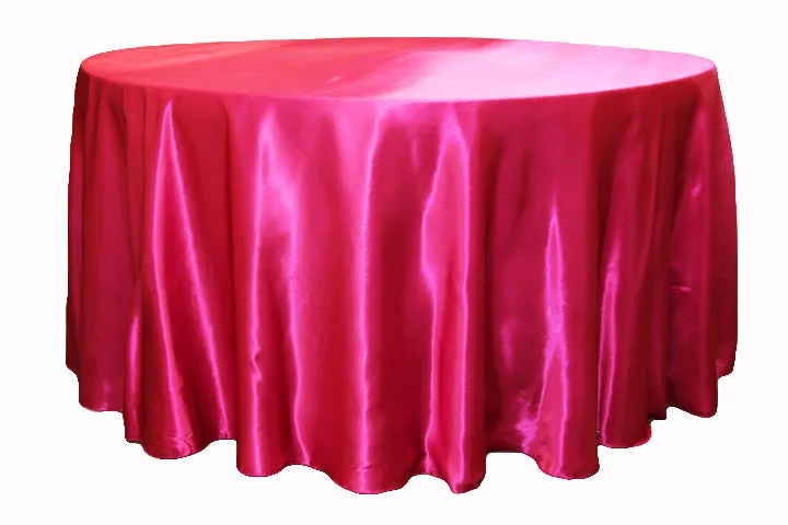 Fuchsia pink Высокое качество белая атласная круглая скатерть для свадебного мероприятия вечерние декор для банкетного стола атласная Скатерть Покрывало Полотенце - Цвет: Fuchsia pink