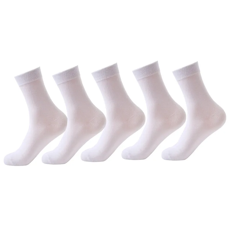 LETSBUY 5pairs / lot mens socks cotton business dress socks solid colored black white short socks for man Calcetines masculinos