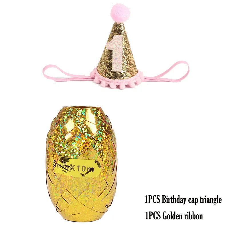 33 pcs Pink and Gold Birthday Party Decorations Paper Fans Balloons Happy Banner Pom Poms Flowers Garland | Дом и сад
