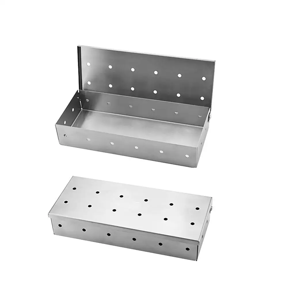 

Wood Chips BBQ Smoker Box for Indoor Outdoor Charcoal Gas Barbecue Grill Meat Infused Smoke Flavor Accessories Smoker Box