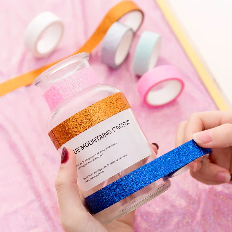 6 шт./упак. милые Цветной Золотой чесночный порошок лента Скрапбукинг DIY