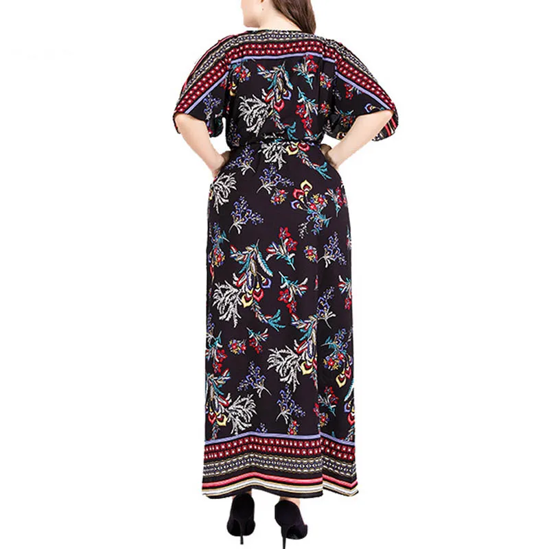 Летнее платье женское плюс размер бюст 152 см 3XL 4XL 5XL 6XL v образный вырез Вечернее