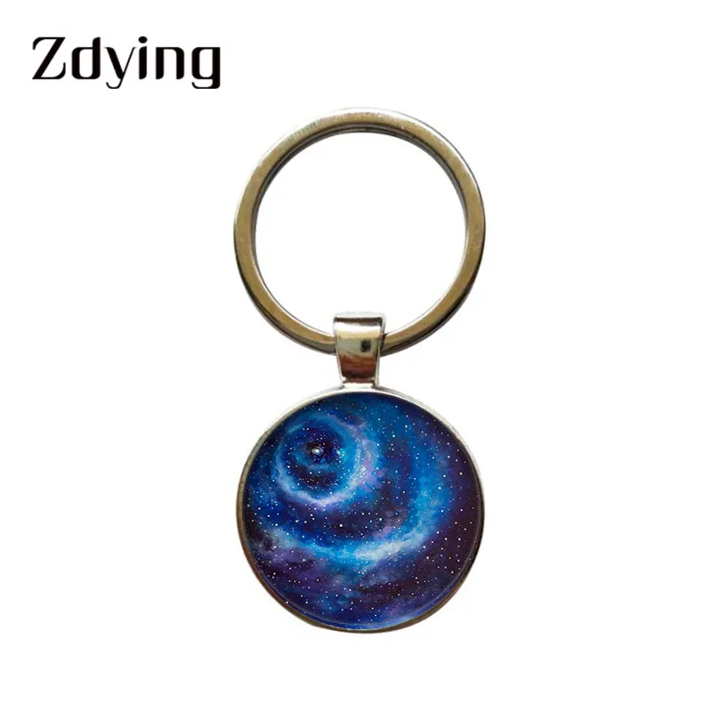 ZDYING Nebula брелок космические Звезды Луна шаблон стекло держатель цепочка