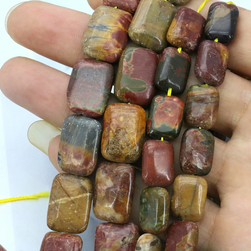 

Многоцветный Пикассо камень свободные бусы прямоугольной формы 10x1 4/13x18mm Размеры дополнительно 15 "2 шт./лот DIY женские машина для обертывания ...
