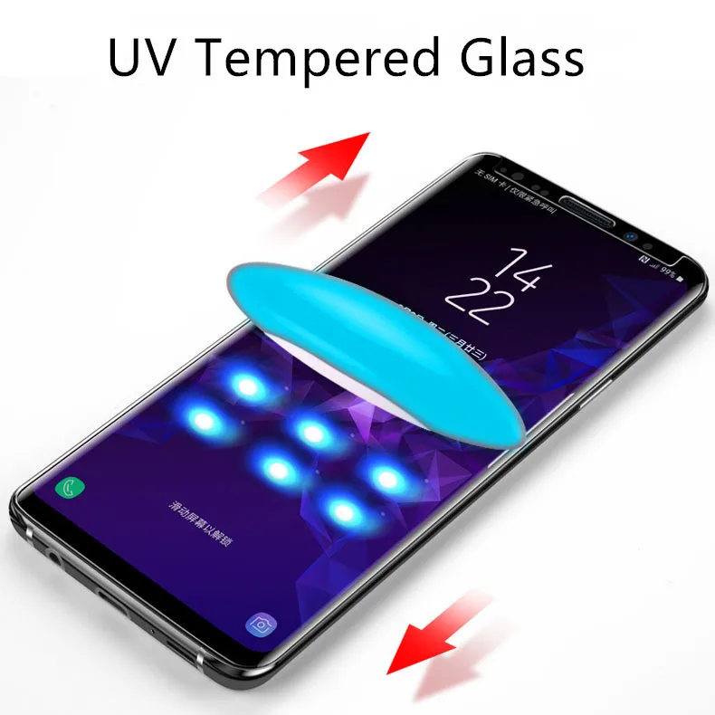 УФ закаленное стекло для Samsung Note 9 8 S9 S8 S7 Edge 5D полностью жидкий клей защита экрана