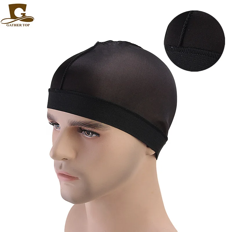 

New fashion Unisex silky Dome Cap wide band stretchy wig cap Helmet Liner Biker Beanie Hat Turban Women's Hat hair accessories
