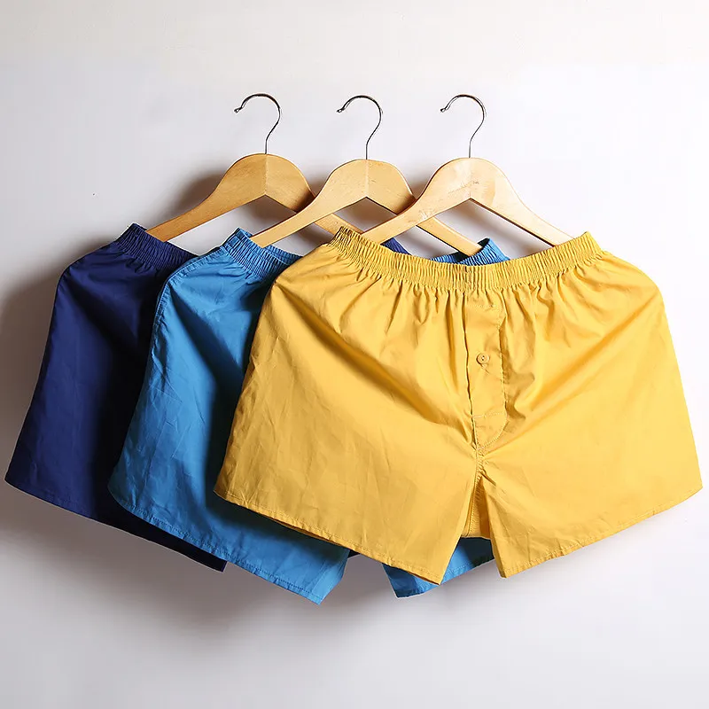 

3 Piece/Lot 100% Cotton Underwear Men Comfortable Breathable Solid Color Men's Boxer Pantie New Casual Loose Man Boxers MA50194