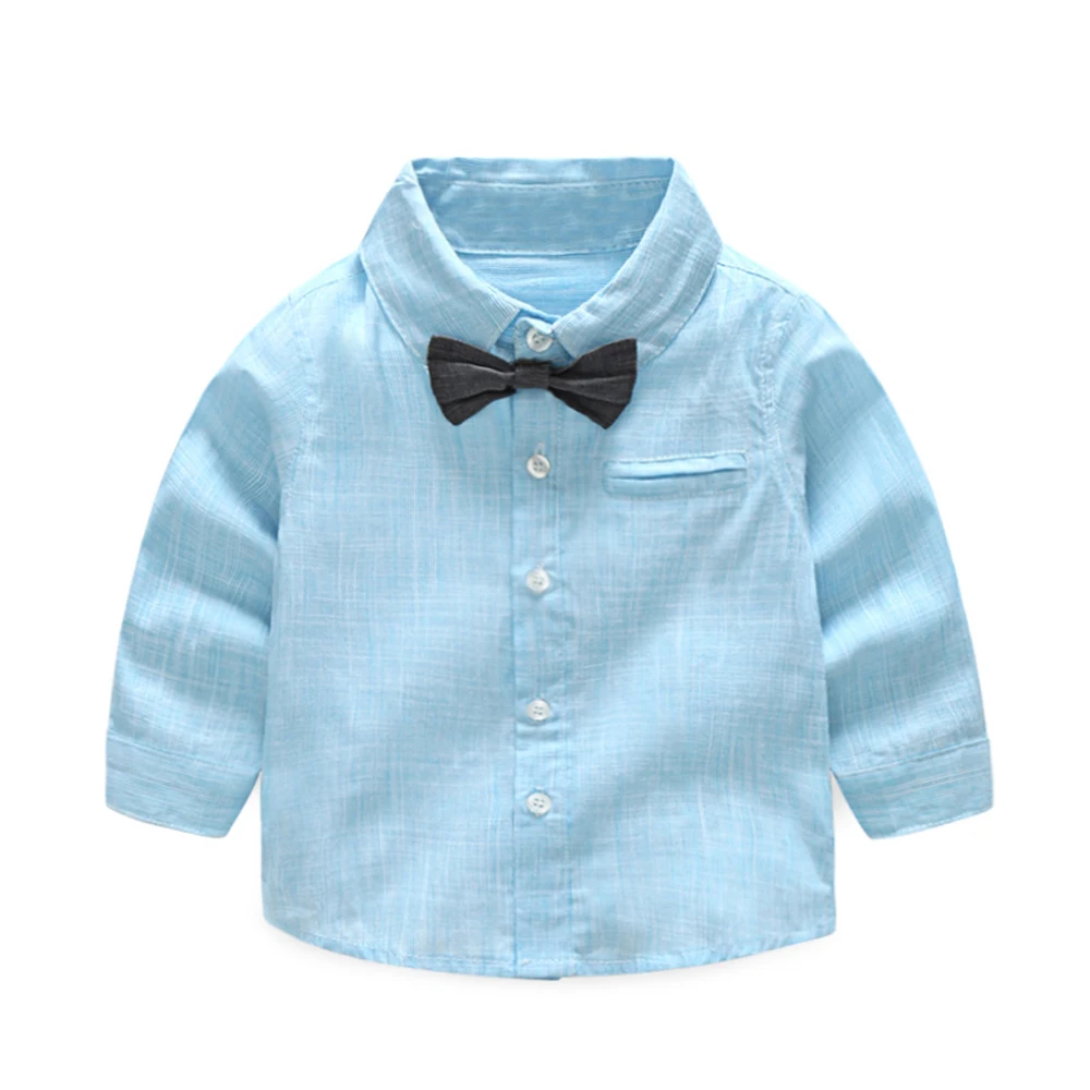 Tem Doger Baby Boys Gentleman Shirts Long Sleeve Cotton Stripe Bowtie Tops Infants Newborn Toddler Outfits |