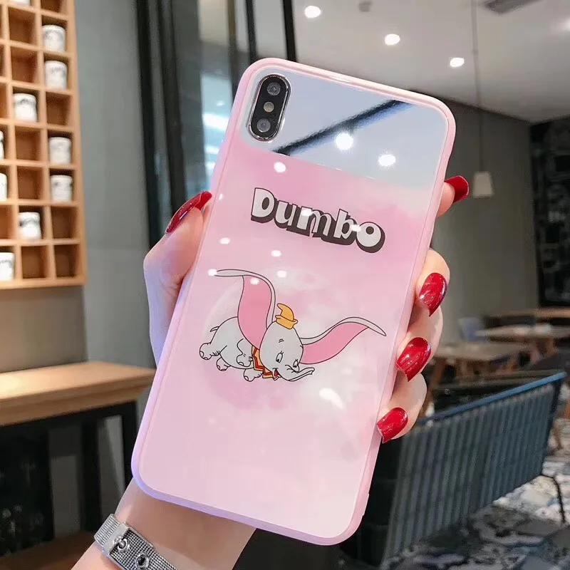 Case for iPhone Xs Max XR X 7 8 plus New Arrivals Silicone Soft cover cute cartoon Casual Fashion Makeup mirror fresh girl ins |