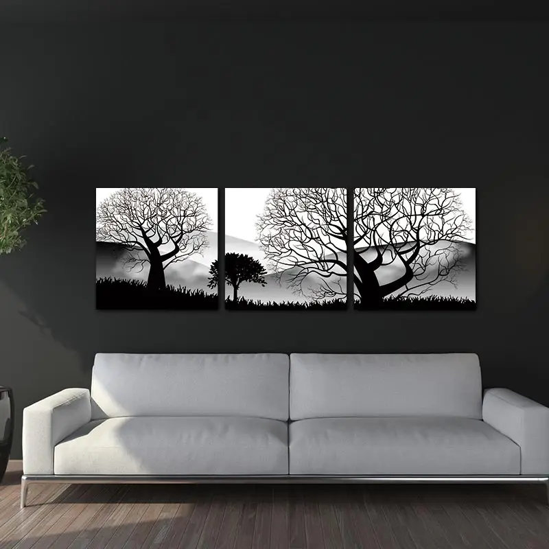 Современная Картина на холсте с принтами художественные пейзажи 3 панели Декор