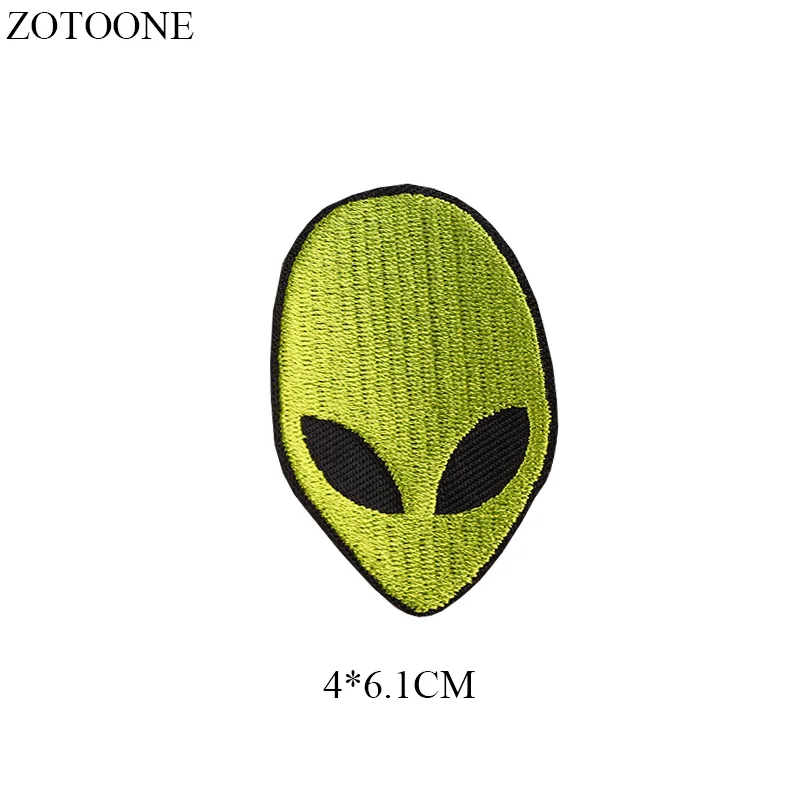 Нашивки ZOTOONE Iron on UFO, инопланетянин, астронавт, для одежды, сделай сам, аппликация, вышитая планета, космическая нашивка, наклейки для рюкзака - Цвет: 8