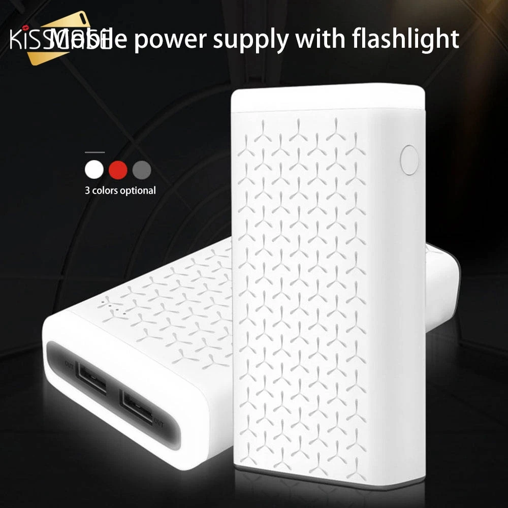 KISSCASE 10000 мАч зарядное устройство Внешний аккумулятор 2 USB порта для фонарика