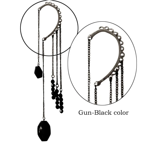 Gun Black E0075G Милая Золотая Звезда Ушная клипса серьги для женщин аксессуары Гипербола большие серьги манжеты без пирсинг, модные украшения подарок - Окраска металла: Gun Black E0075G