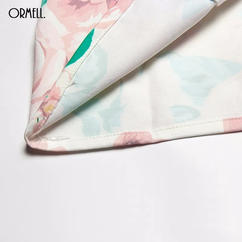 Женское платье с цветочным принтом ORMELL винтажное открытыми плечами лето 2019|women