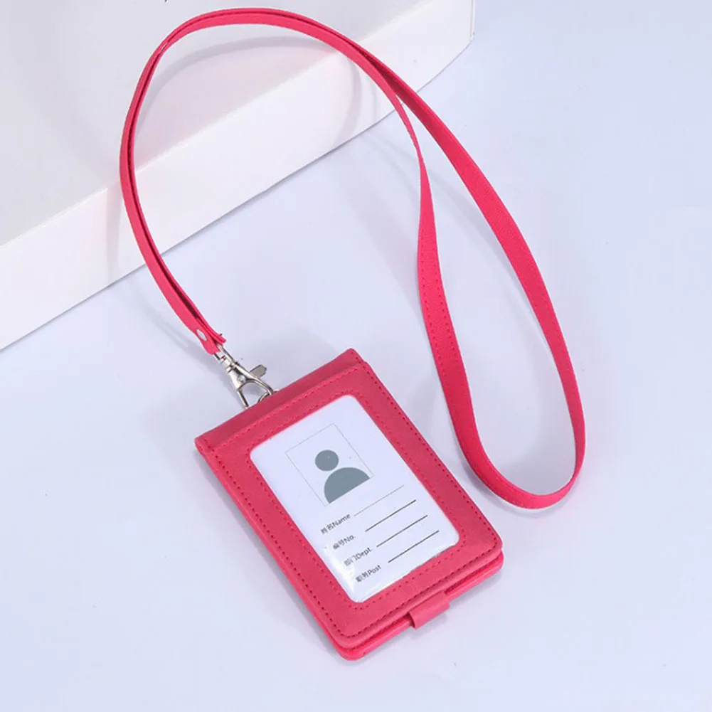 rose red Горячая Распродажа держатель для карт шейный ремень со шнурком держатель значка Штатная ID карта автобус ID Держатели стационарный офисный держатель для карт принадлежности - Цвет: rose red
