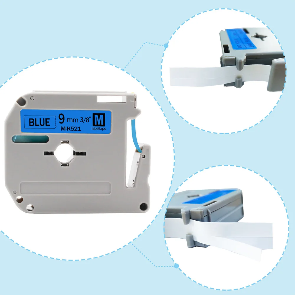 Absonic 9 мм MK 121 M-K121 этикетка клейкие ленты черный на прозрачный ламинированный