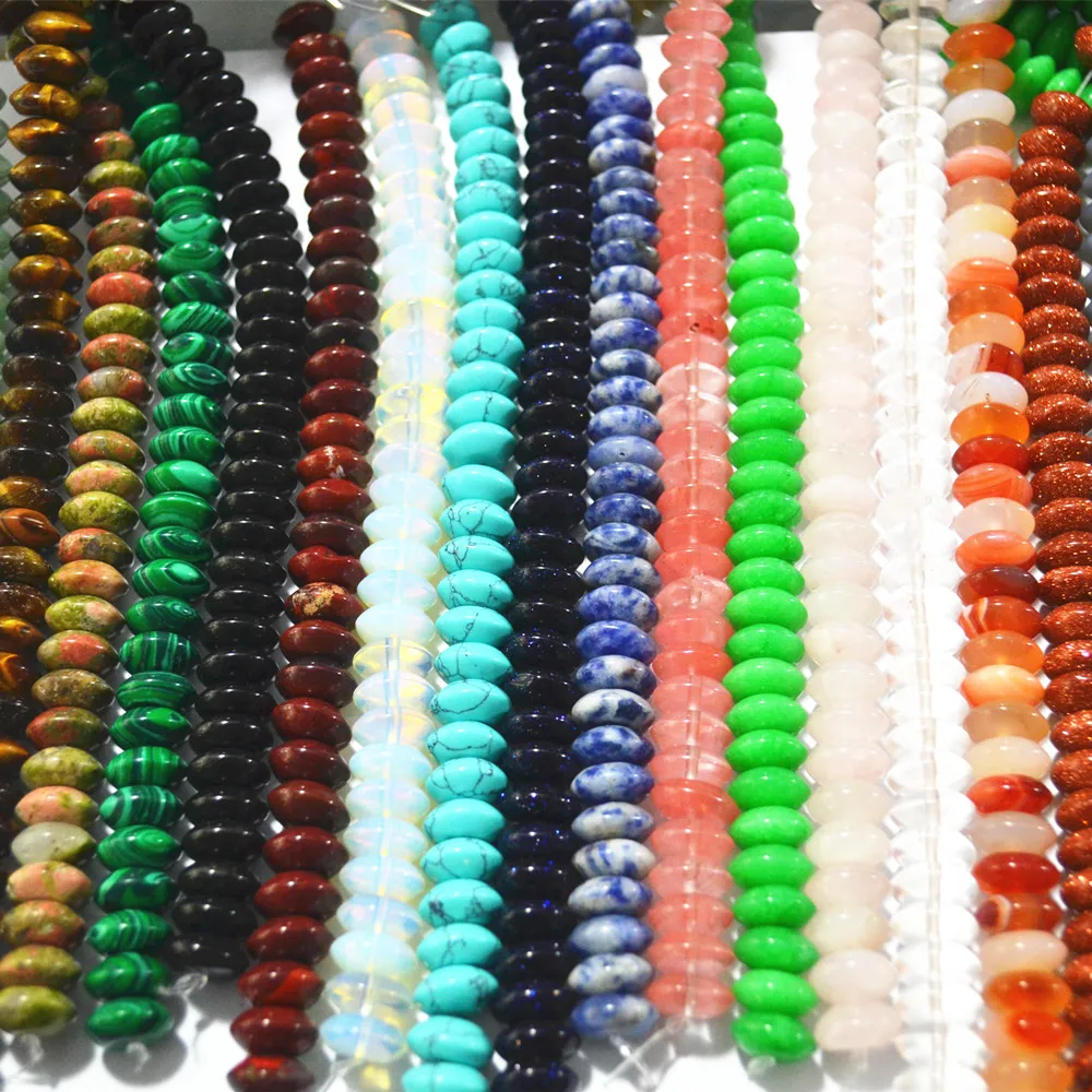 Новинка 2018 г. самые популярные разноцветные бусины из натурального камня Плоские