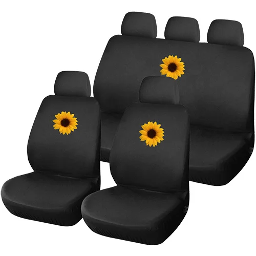 Sunflower F8S красивый принт подсолнечника Универсальный Полный комплект Автомобильный интерьер Аксессуары Необычные автокресла - Название цвета: Sunflower