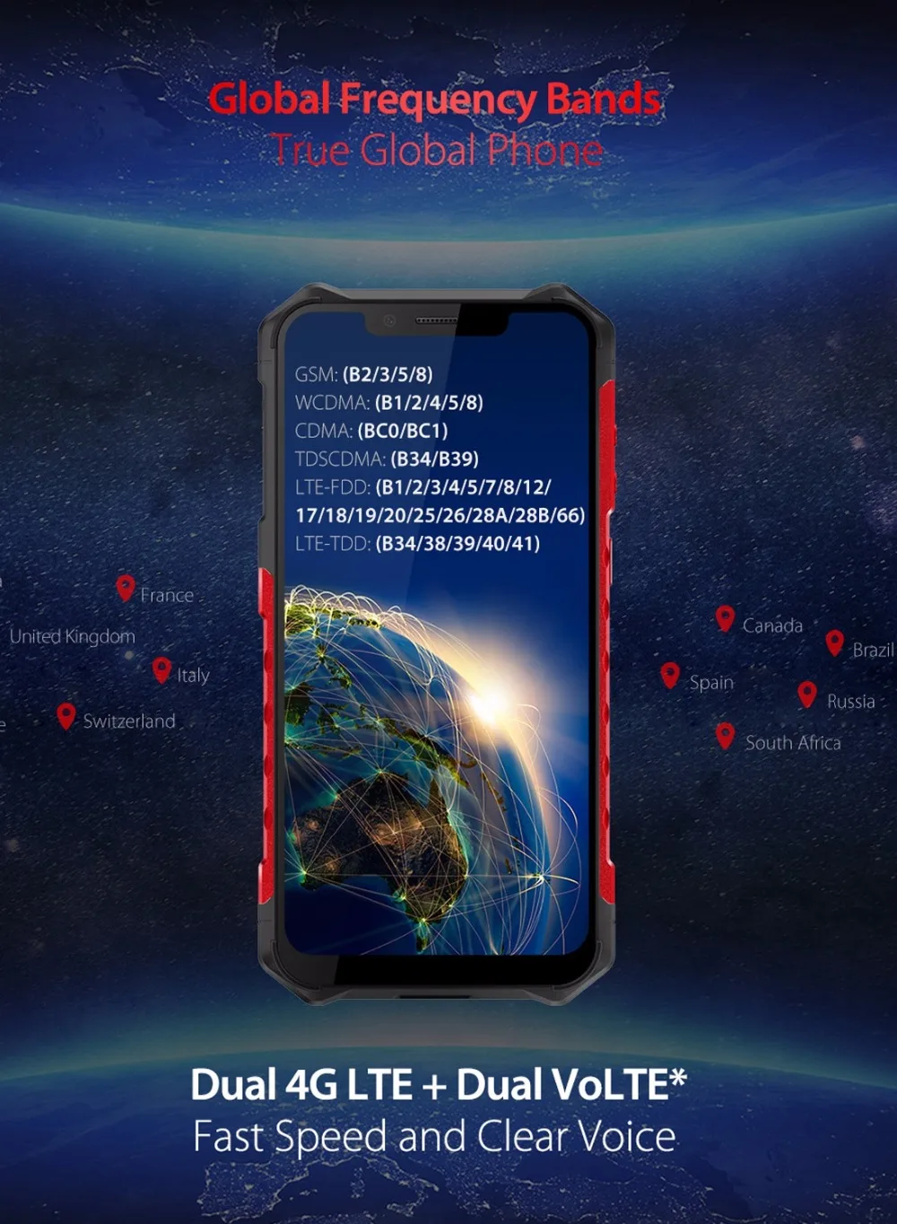 Ulefone Armor 6E мобильный телефон IP69K Водонепроницаемый Android 8,1 6," FHD+ Helio P7O Восьмиядерный 4 Гб+ 64 Гб беспроводной зарядки смартфон NFC