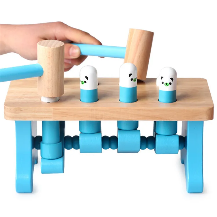 Новые деревянные милый маленький медведь Whac-A-игрушки с кротами хомяк атаки