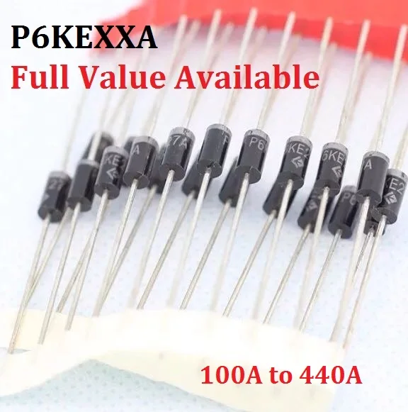 20 шт. P6KE P6KE100A 150A 160A 180A 200A 220A 250A 300A 350A 400A 440A диодный диод для телевизоров P6KE|Диоды| |