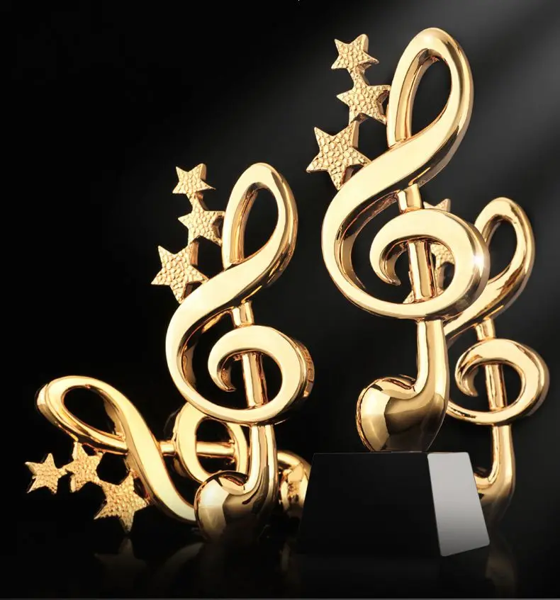 

High quality!Music Metal Resin Trophy Musical Notes Singer Singing Competition Awards Crystal Trophy Prizes,Free shipping!