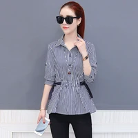 office work wear women spring summer style chiffon blouses shirts lady casual bow tie ong sleeve blusas tops df2420